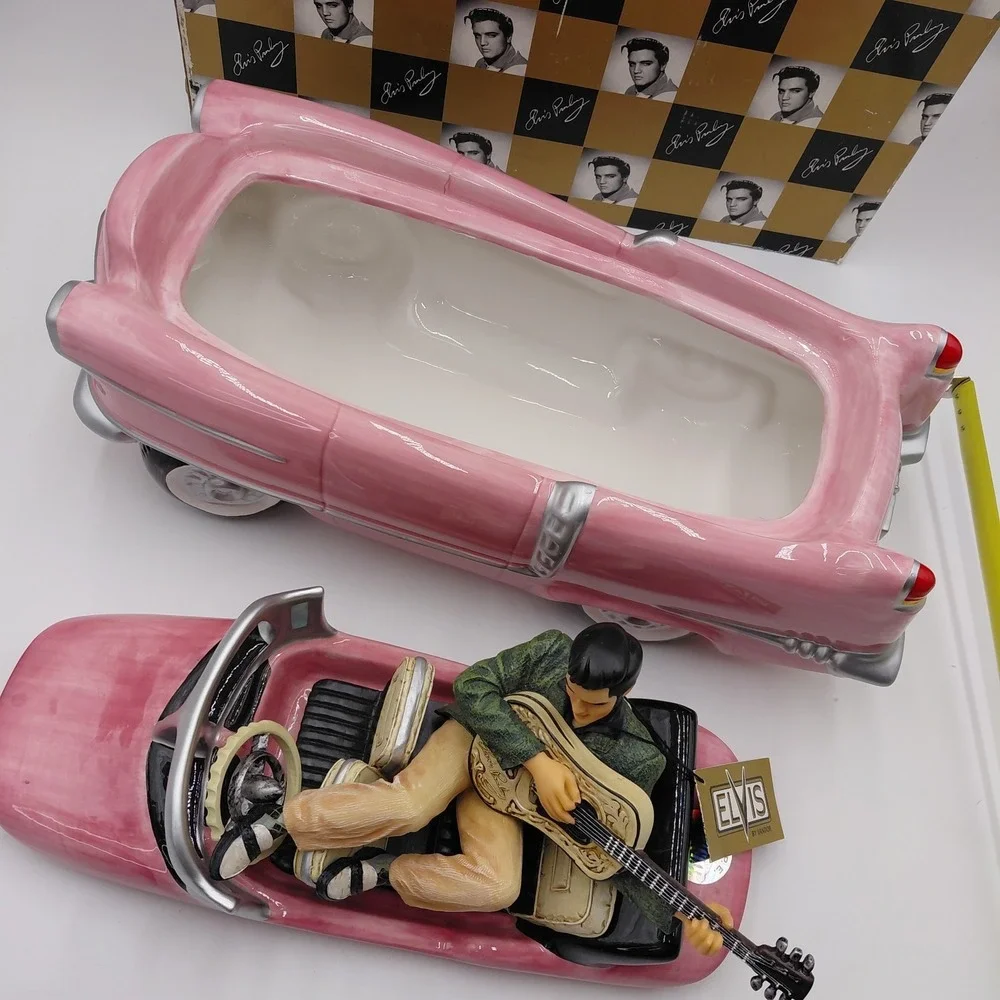 Vtg 90s Elvis Presley Pink Cadillac Cookie Jar ORIGINAL Box Certificate Numbered